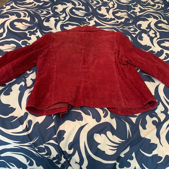 LAL (Live a Little) Burgundy LEATHER Dress Jacket - Picture 2 of 6